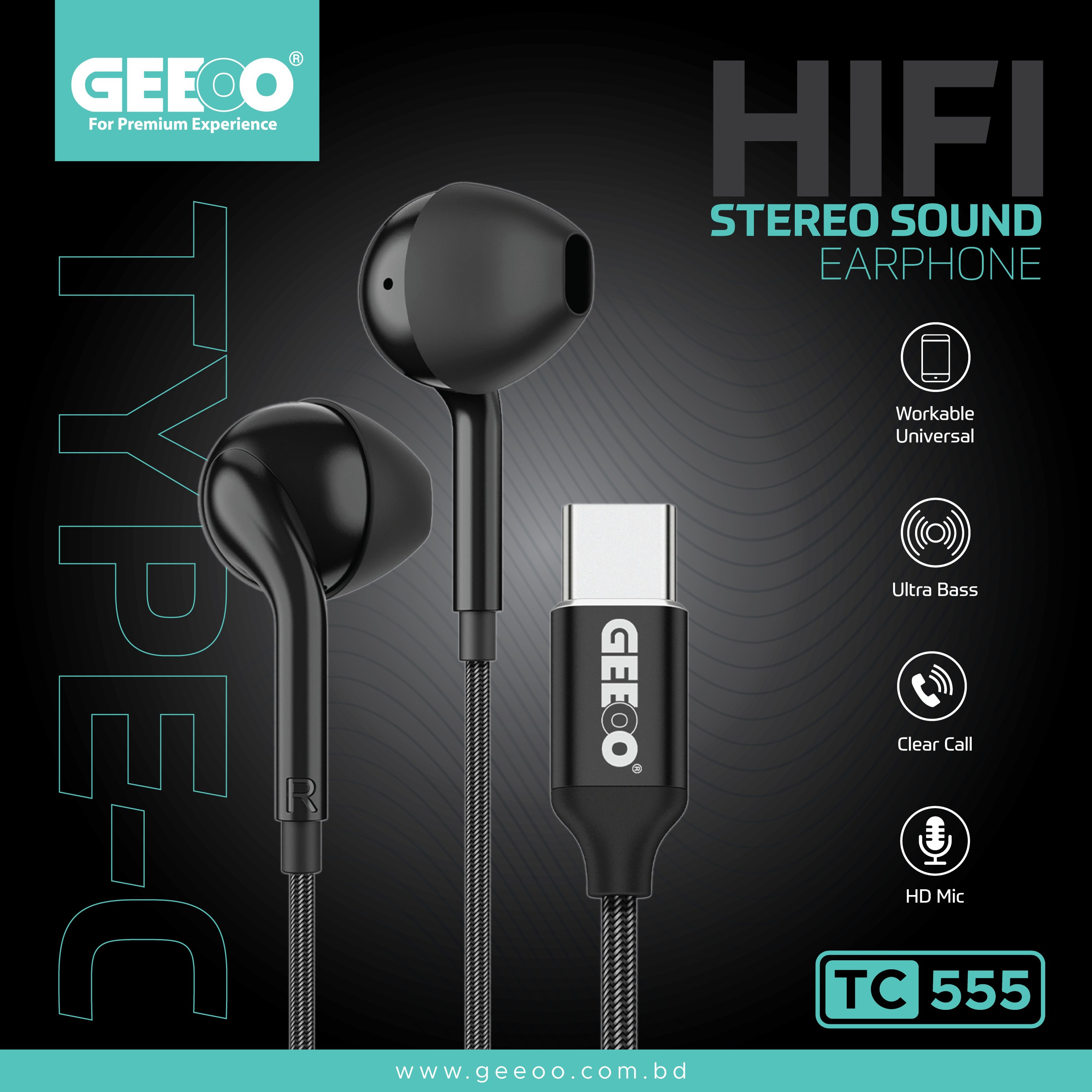 Image of TC555 Type-C Ultra Bass Earphone