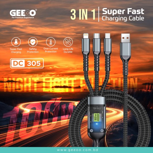 Image of DC305 Super Fast 3-in-1 Charging Cable