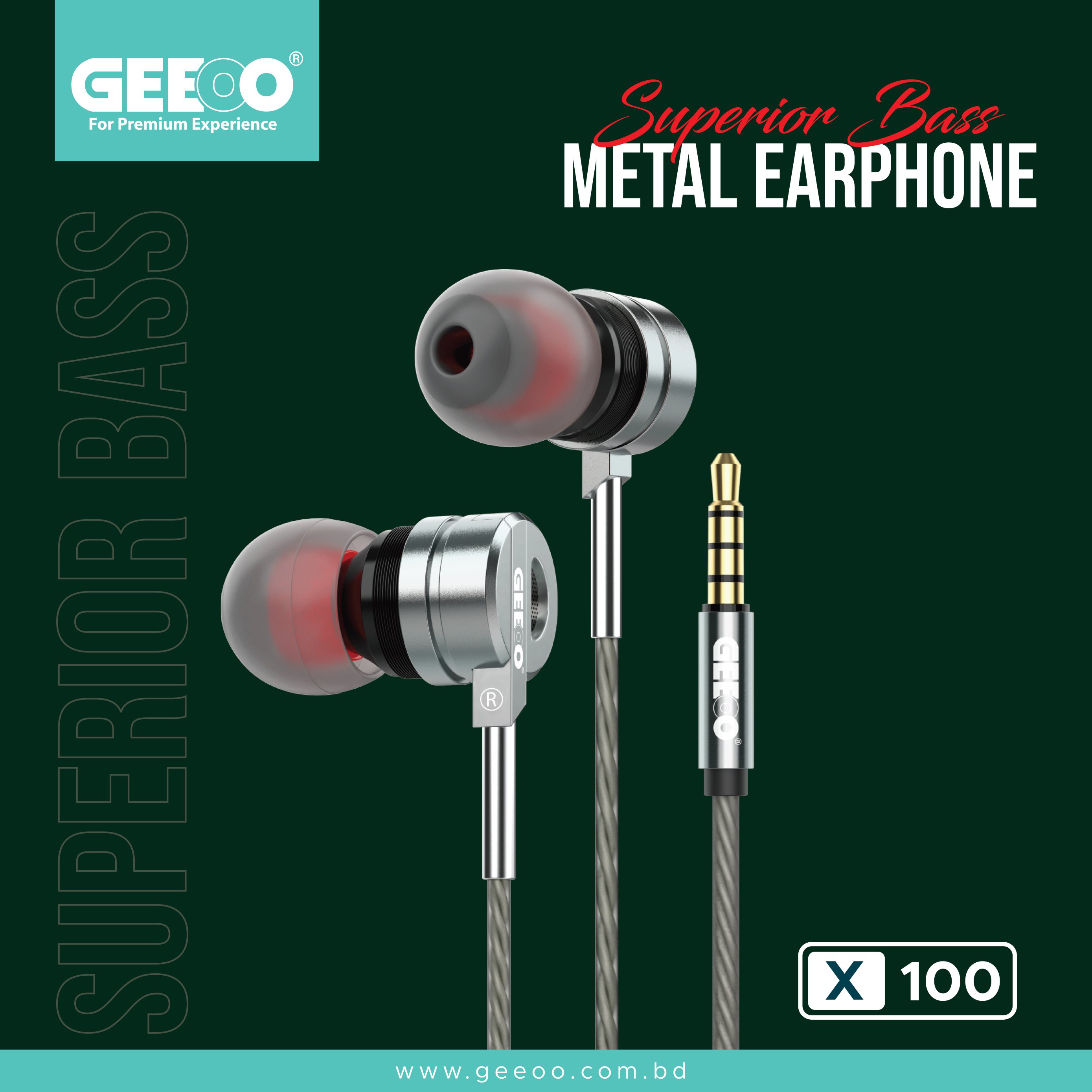 Image of X100 Superior Bass Metal Earphone
