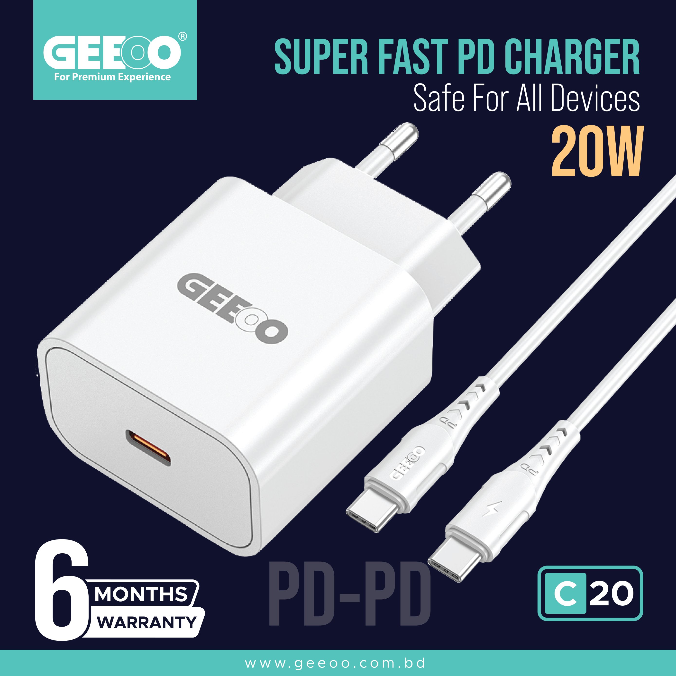 Image of C20 Super Fast 20W PD to PD Charger